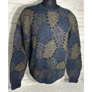 Vtg. Northern Isles Sweater Mens XL THICK WARM 100% Wool Hand Knit nordic ski